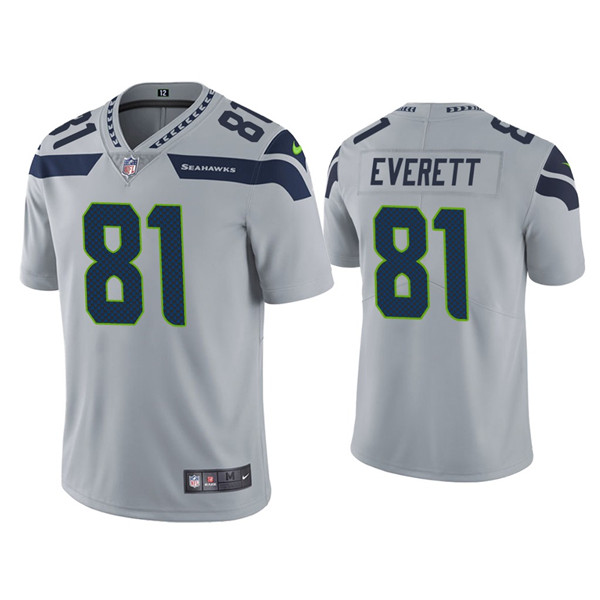 Men's Seattle Seahawks #81 Gerald Everett Grey Vapor Untouchable Limited Stitched Jersey